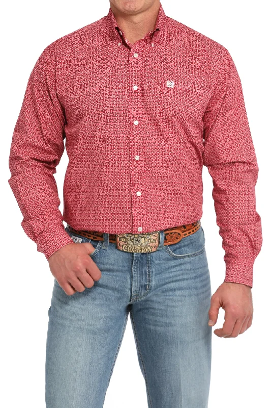Weekend Bargains to Cherish CINCH RED MULTI LINED LONG SLEEVE SHIRT