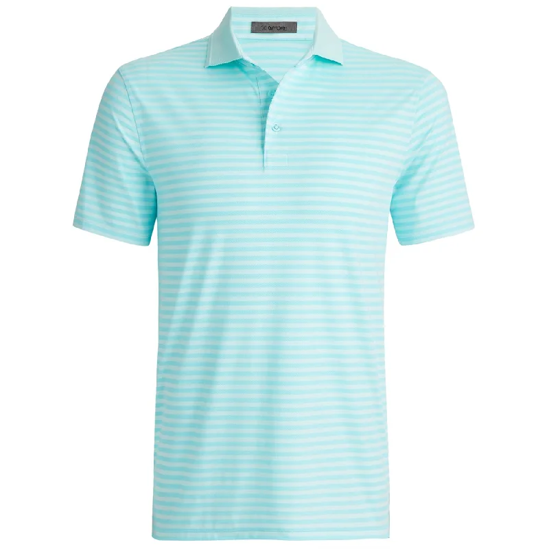 Deal Mania Perforated Stripe Tech Jersey Polo Powder - AW24