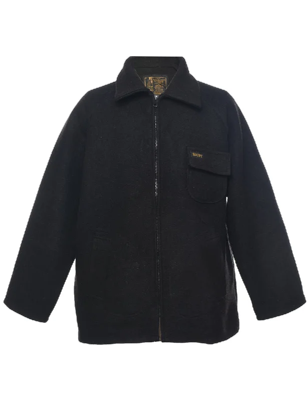 Final Offer Black Wool Coat - L