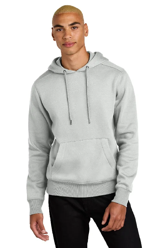 Great Deals District Mens Perfect Weight Fleece Hooded Sweatshirt Hoodie w/ Pouch Pocket - Ash Grey