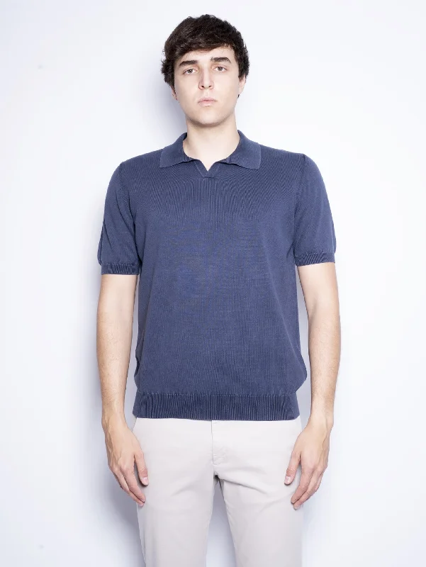 Act Fast Polo in Cotone Tinto in Capo Blu