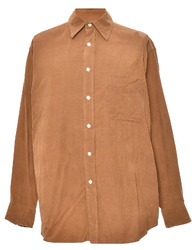 Can't Miss Brown Corduroy Classic Shirt - L