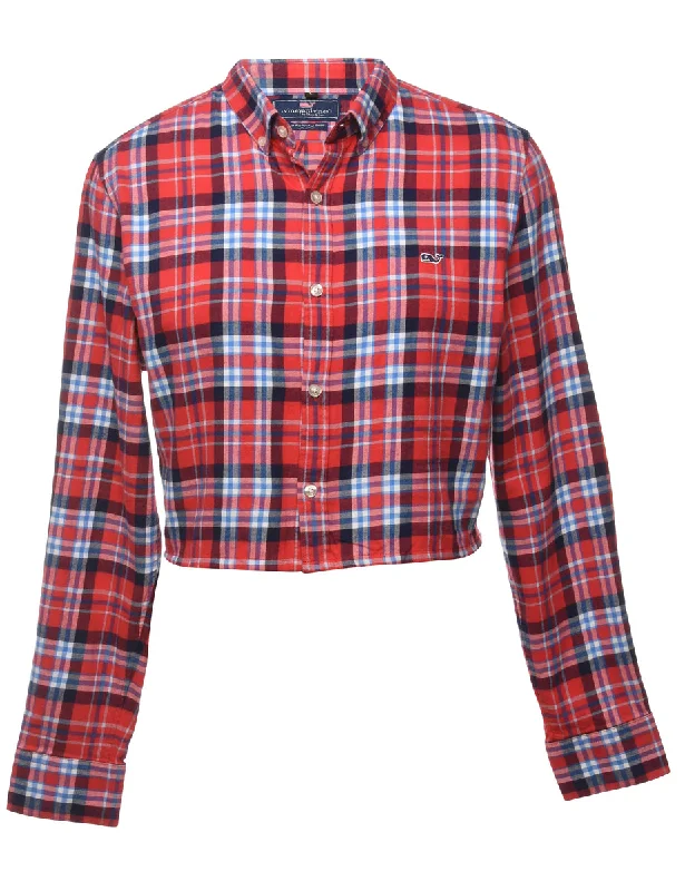 Beyond Retro Reworked Cropped Long Sleeve Flannel Shirt - L