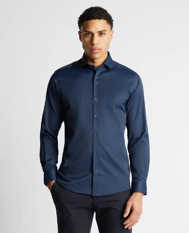 Savings Galore Tapered Fit Cotton-Blend Stretch Shirt