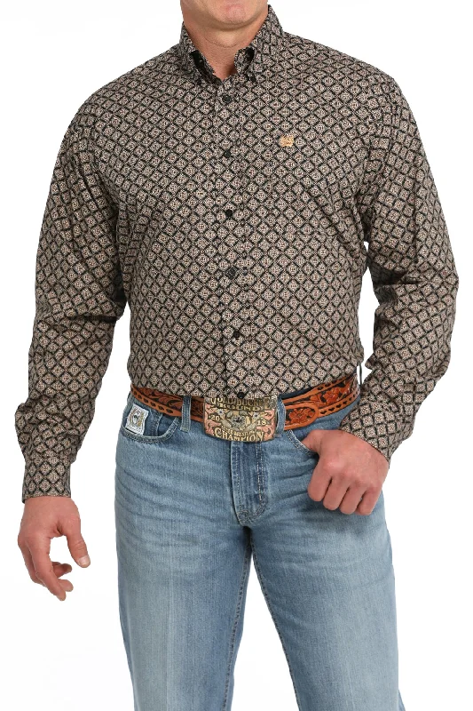 Weekend Discounts to Enjoy CINCH BLACK GEO PRINT LONG SLEEVE SHIRT