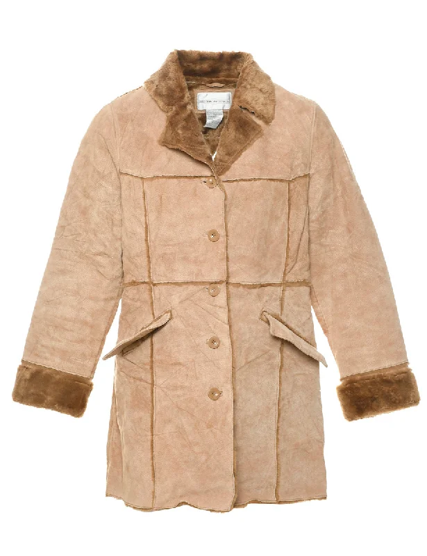 Midnight Madness Brown Faux Shearling Suede Jacket - M