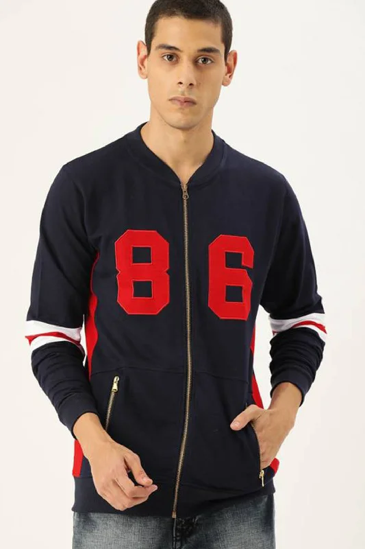 Weekend Savings Spectacle Bomber Blue Printed Regular Fit Jacket