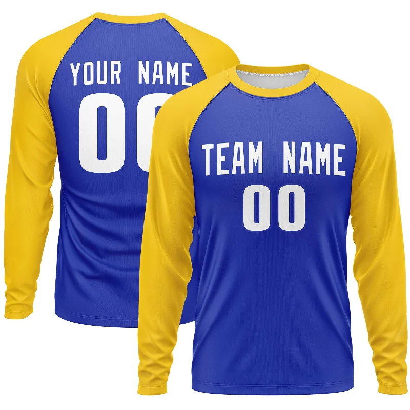 Weekend Offers That Shine Custom Royal Gold Crew Neck Raglan Long Sleeve Performance T-Shirt