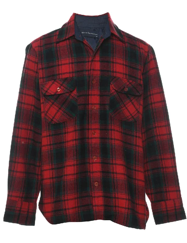 Arrow Plaid Black & Red Plaid Shirt - M