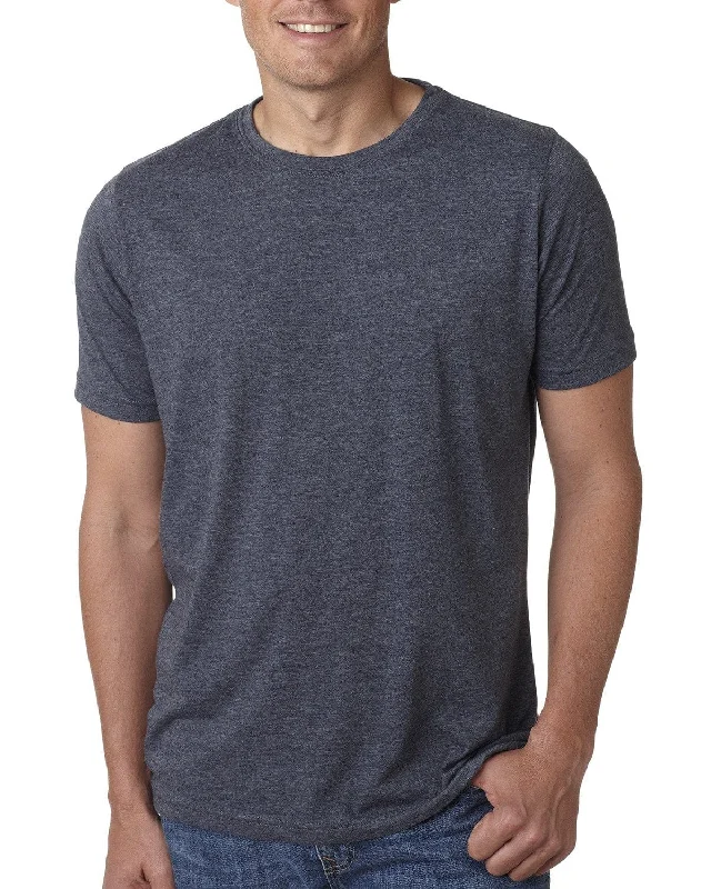 Next Level Mens Poly/Cotton Short Sleeve Crew T-Shirt | Antique Denim