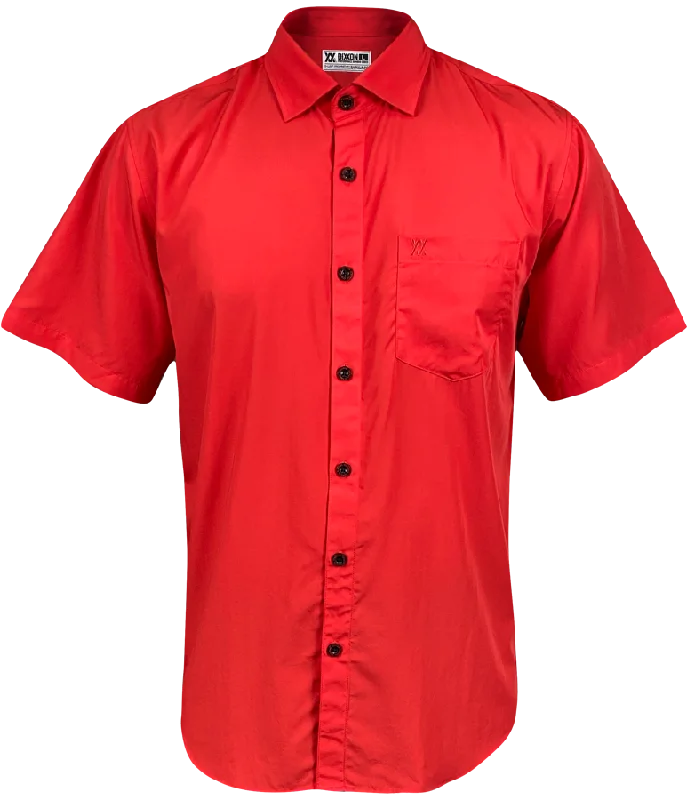 Deal Dash Red Bamboo Dress Shirt- Short Sleeve