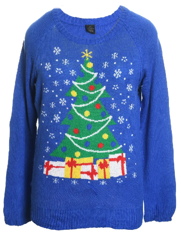 Unwind with Weekend Discounts Blue Christmas Jumper - XL