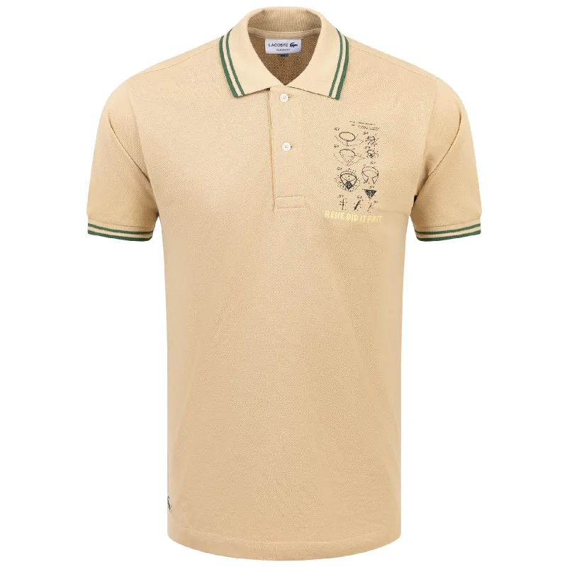 Weekend Deal Organic Cotton Classic Fit Badge Graphic Polo Brown - SS24