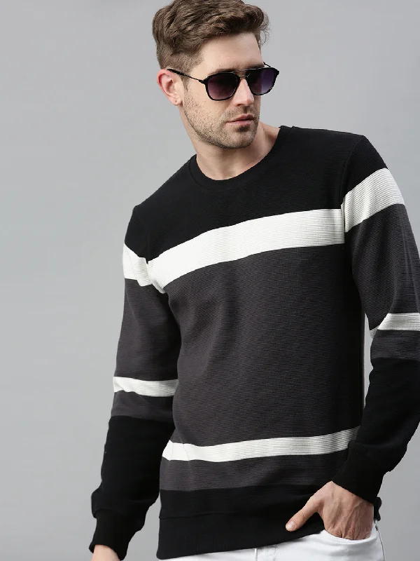 Now or Never Men Printed Black Sweatshirt