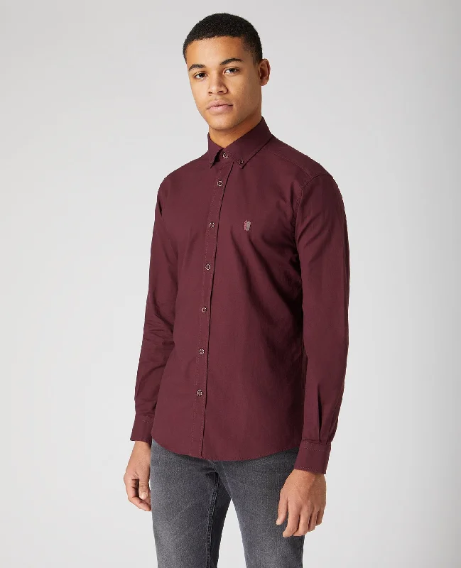 Weekend Discounts Worth Grabbing Tapered Fit Oxford Cotton Shirt