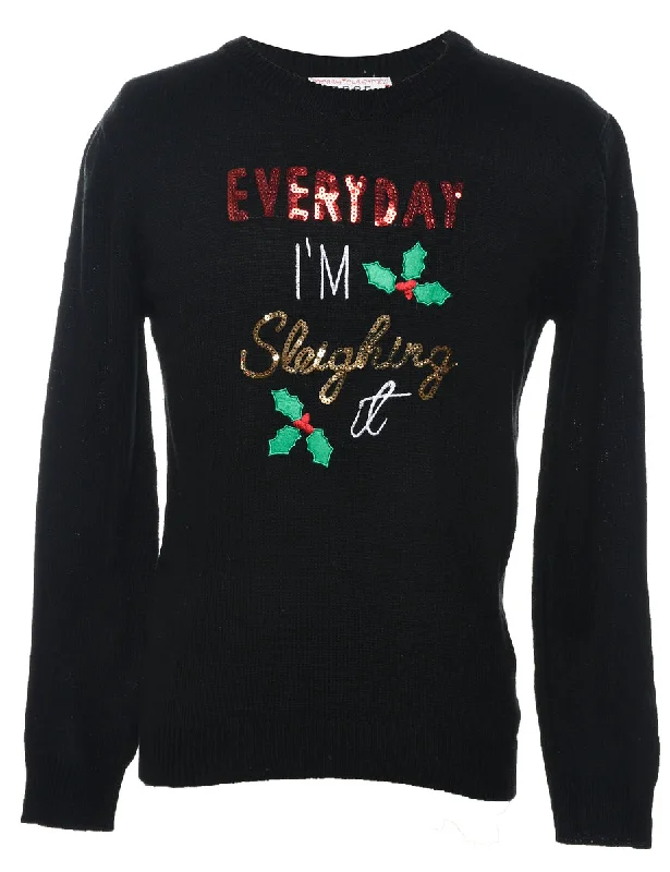 Black Christmas Jumper - L