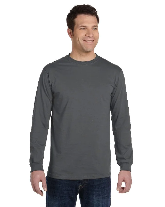 Savings Galore Econscious Mens 100% Organic Cotton Classic Long Sleeve T-Shirt | Charcoal