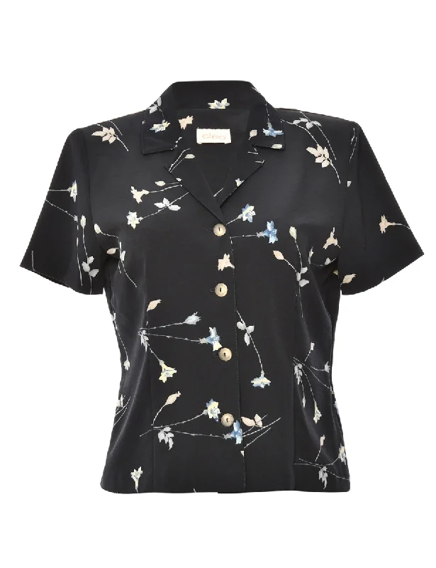 Now or Never Button Front Navy Blouse - M