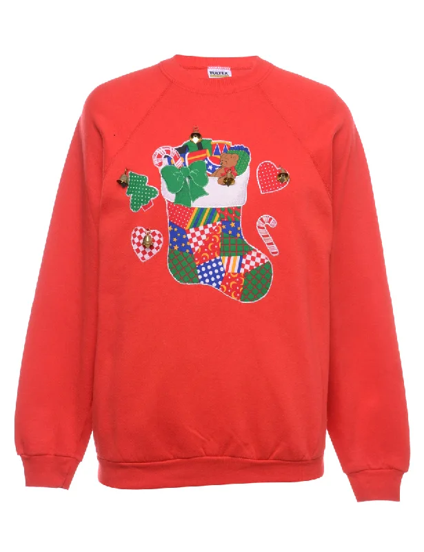 Beyond Retro Reworked Christmas Sweatshirt With Bells - L