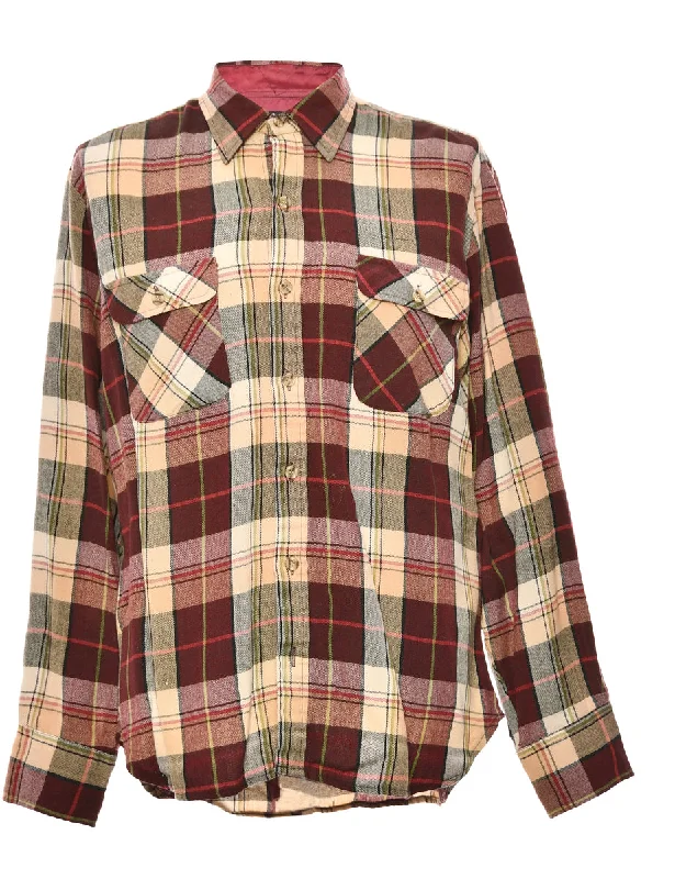 Arrow Maroon Checked Shirt - L