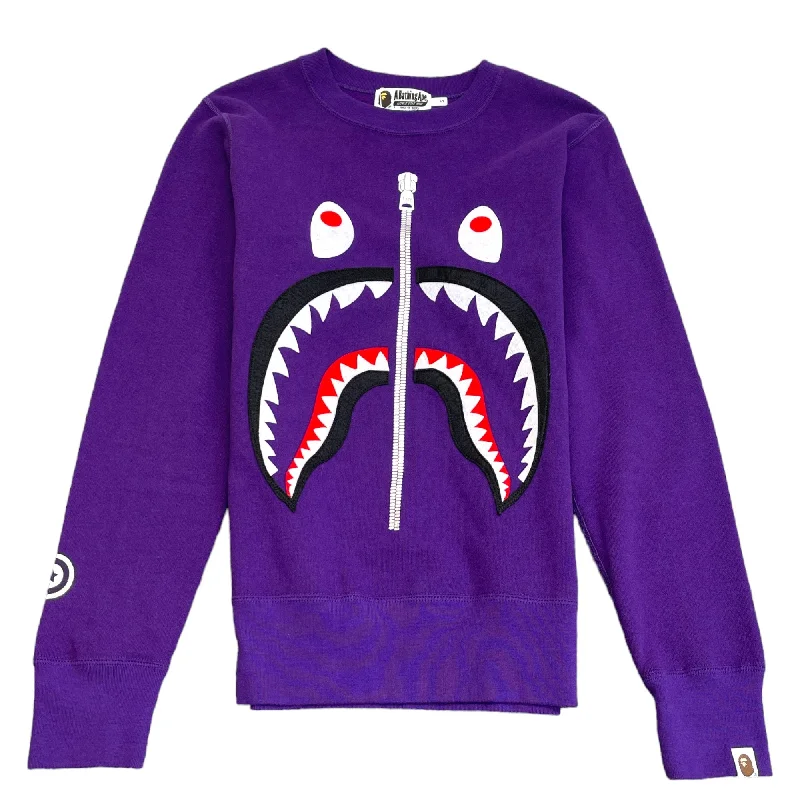 Act Now Men's Shark Sweatshirt Purple Size S