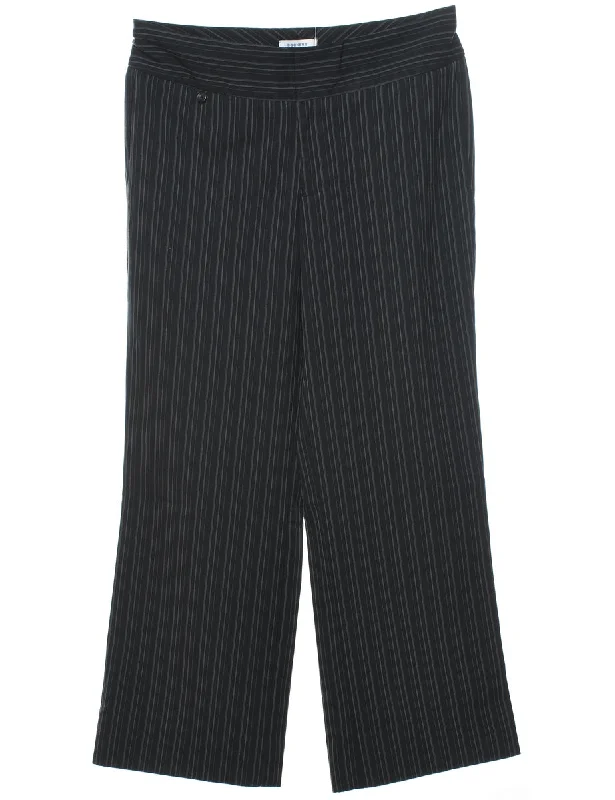 Midnight Madness Black Striped Trousers - W32 L28