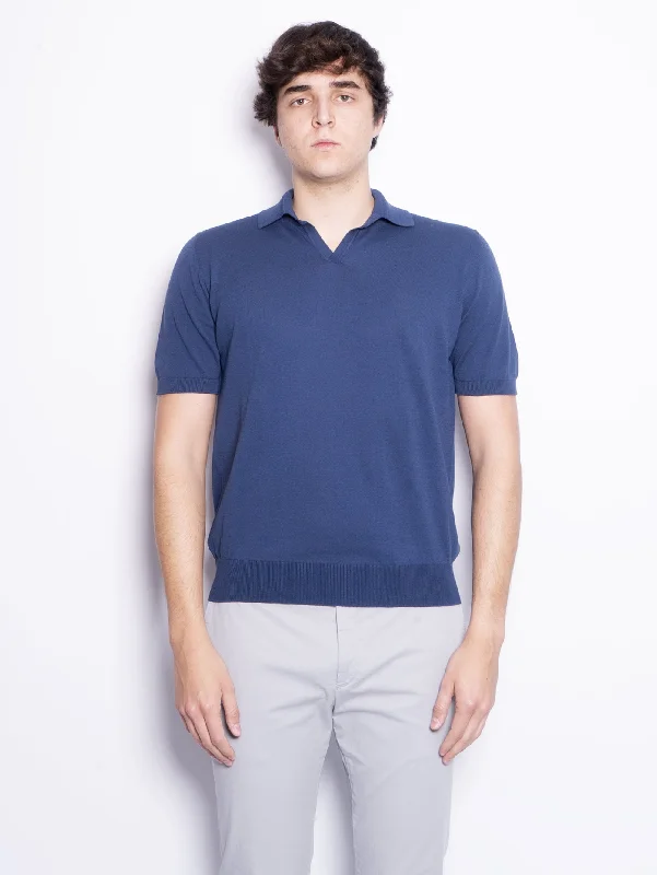 Great Deals Polo con Scollo a V Blu Denim