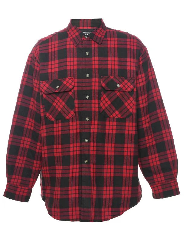 Black & Red 1990s Plaid Shirt - L