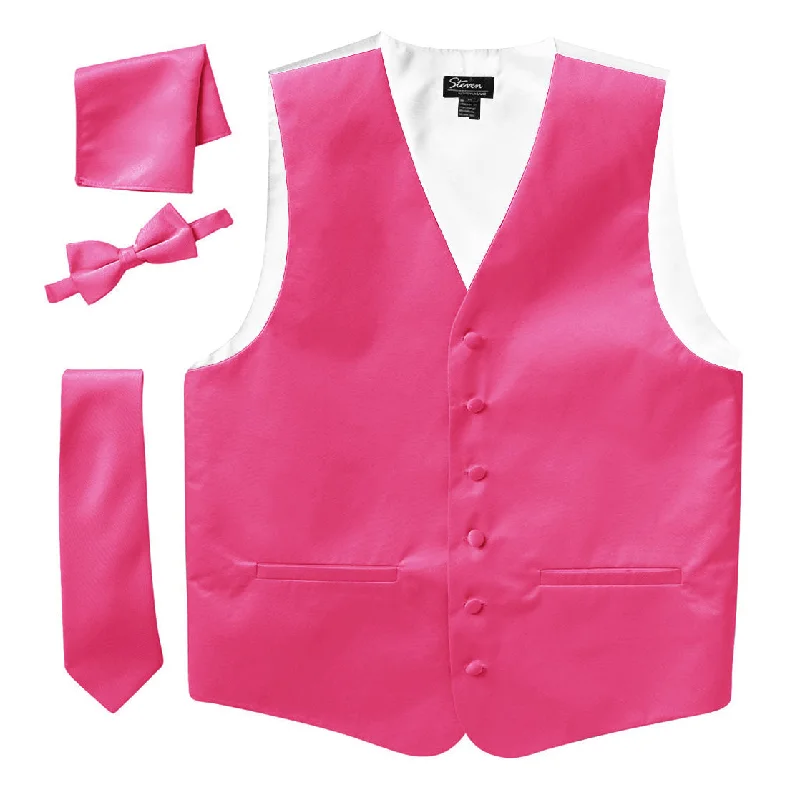 Holiday Sale Steven Land Solid 4-pc. Vest with Matching Tie, Bowtie & Pocket Square
