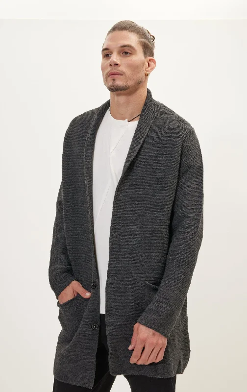 Special Savings Classic Minimalist Shawl Cardigan - Anthracite
