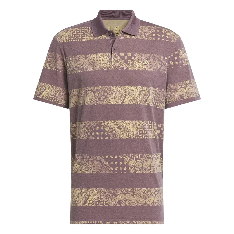 Bonus Savings Go-To Printed Stripe Polo Shadow Fig - AW24