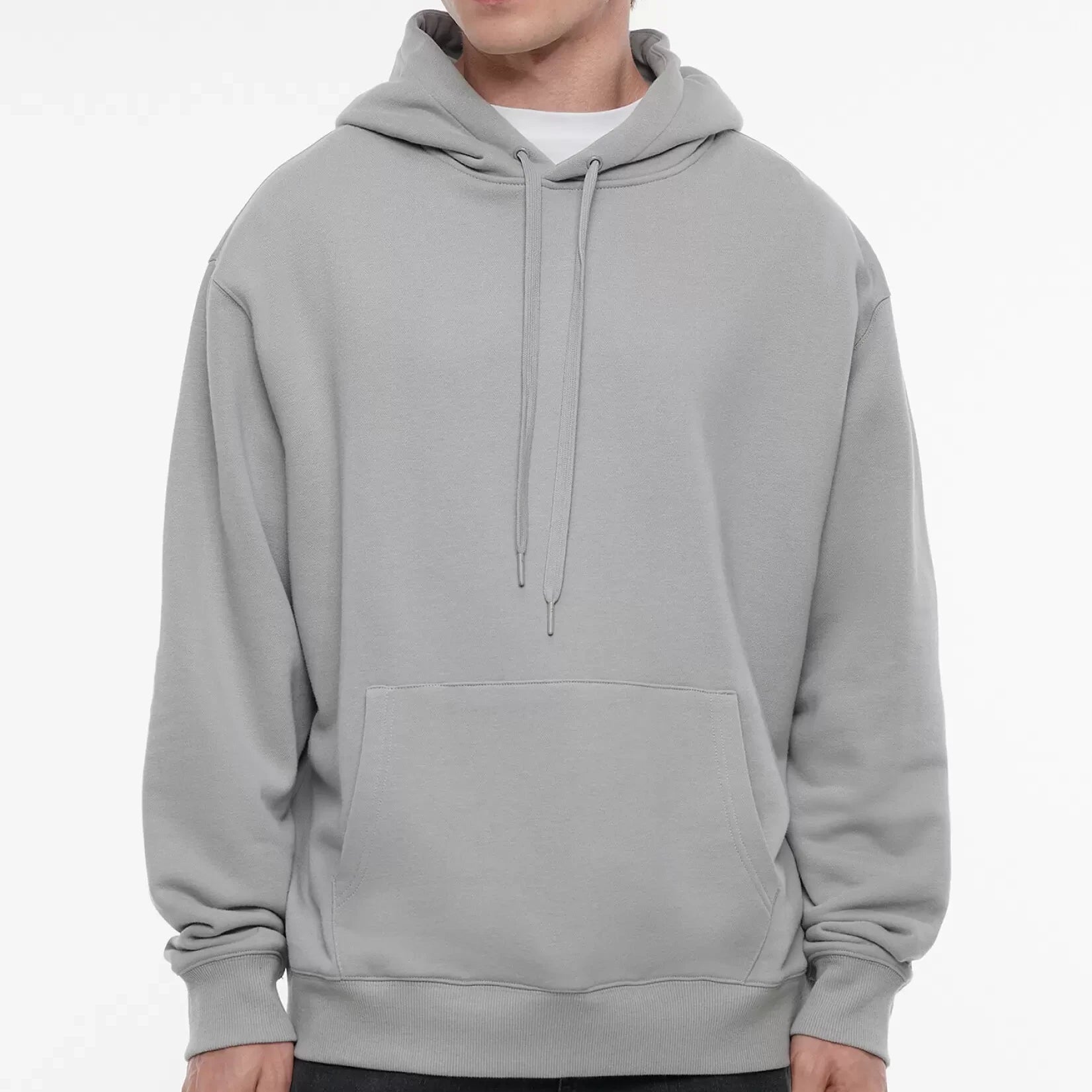 Weekend Flash Sale MEN ROUND NECK KANGAROO POCKET DRAWSTRING OVERHEAD HOODIE