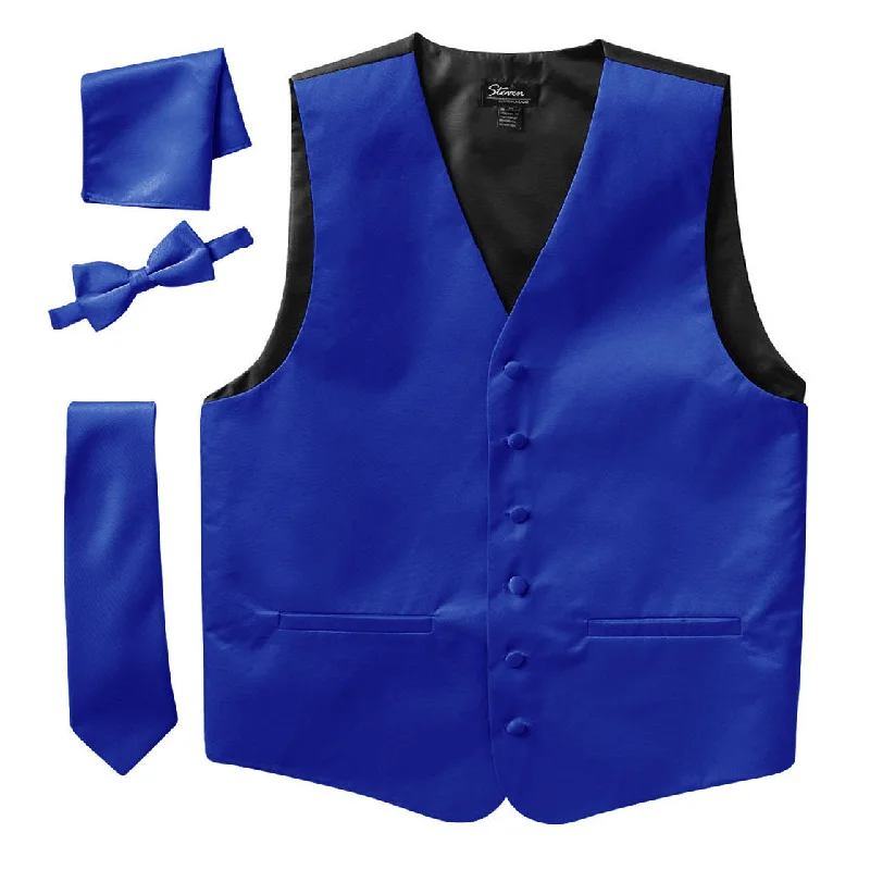 Early Bird Discount Steven Land Solid 4-pc. Vest with Matching Tie, Bowtie & Pocket Square