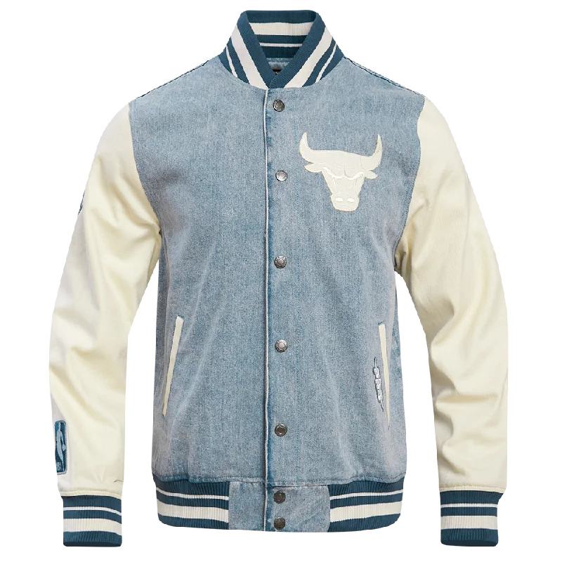 Today Only NBA CHICAGO BULLS VARSITY BLUES MEN'S DENIM VARSITY MEN'S JACKET (DENIM/LINEN)
