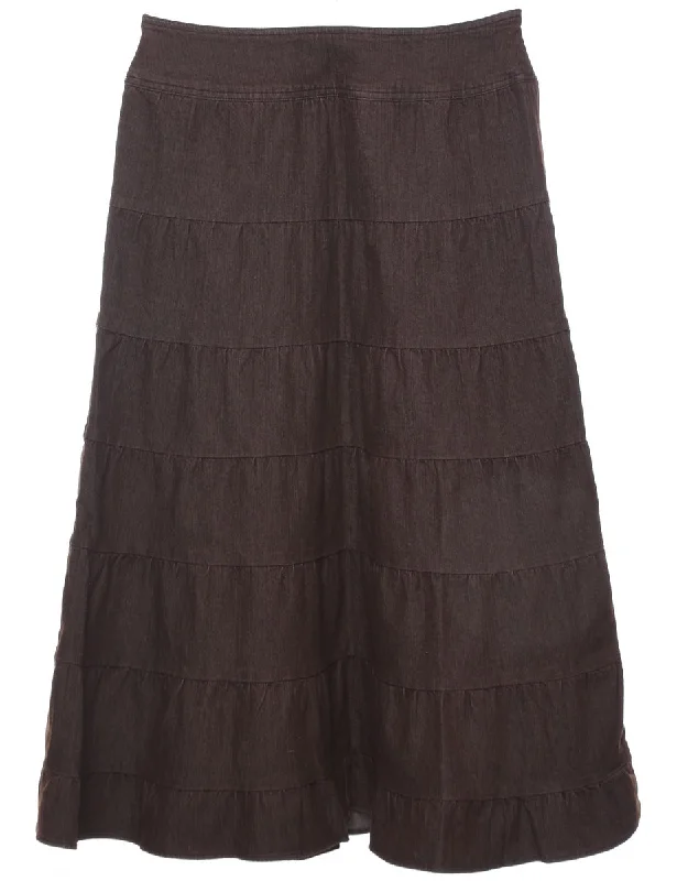 Deal Dash Brown Denim Skirt - M