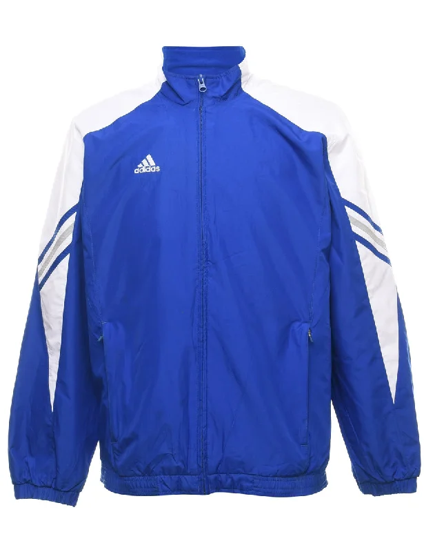 Instant Deal Blue & White Adidas Nylon Jacket - L
