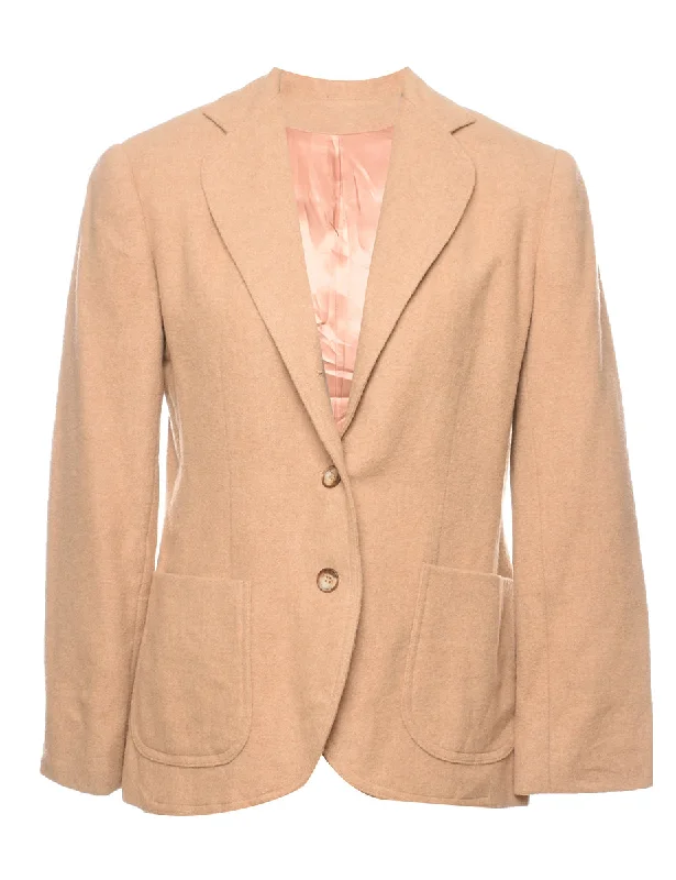Special Offer Button Front Beige Blazer - S