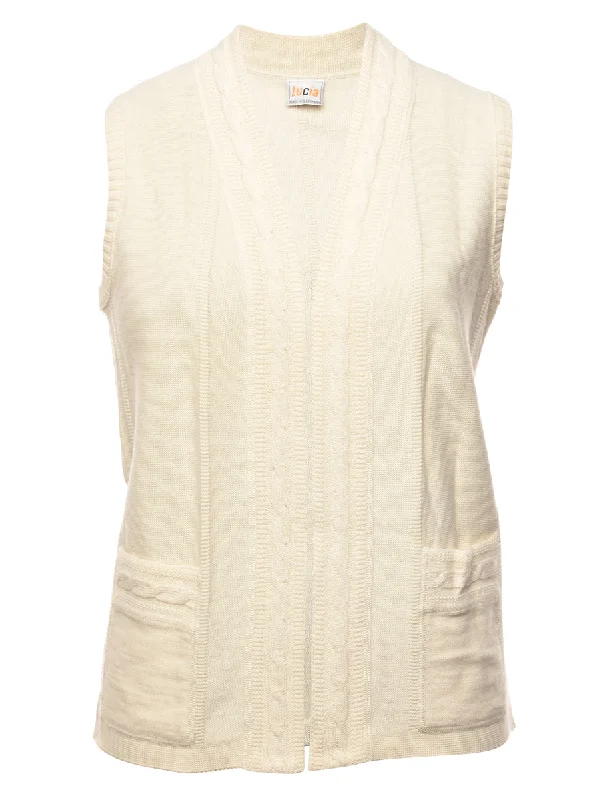 Half Price Cable Knit Sweater Vest - M