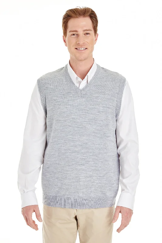 Major Savings Harriton Mens Pilbloc Pill Resistant V-Neck Sweater Vest - Heather Grey