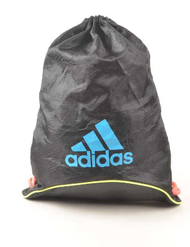 Take Action Black, Blue & Pink Adidas Drawstring Backpack - L