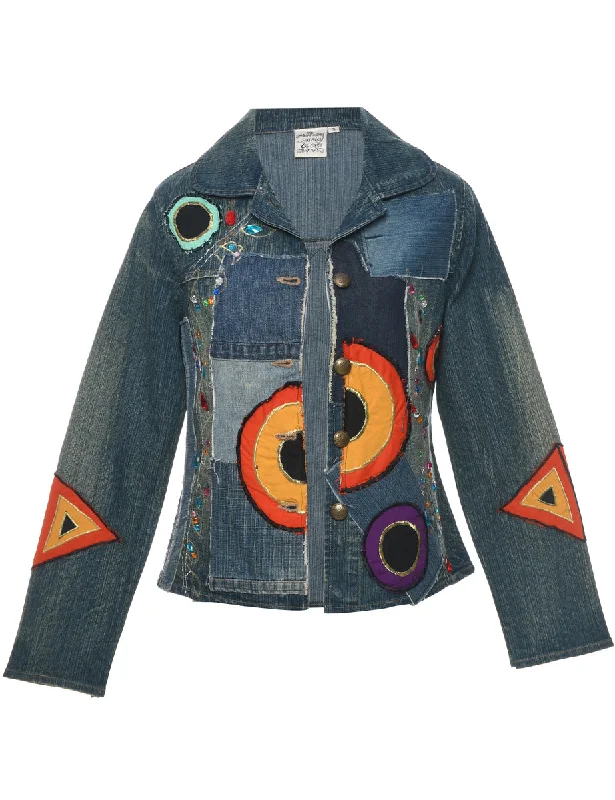 Best Bargains Button Front Denim Jacket - S