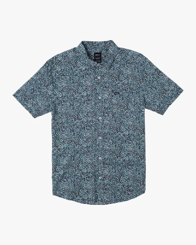 Price Drop Micro Cat Short Sleeve Shirt - Teal