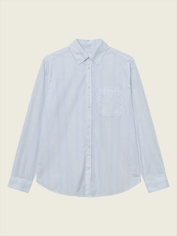 Savings Galore Kent Poplin Shirt - Summer Sky/White