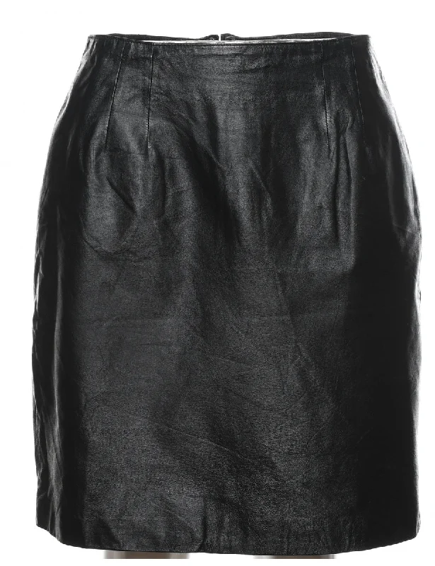 Weekend Deals That Excite Black Leather Skirt - M