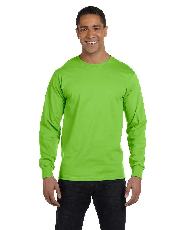 Stock Clearance Hanes Long Sleeve Beefy-T T-Shirt | Lime