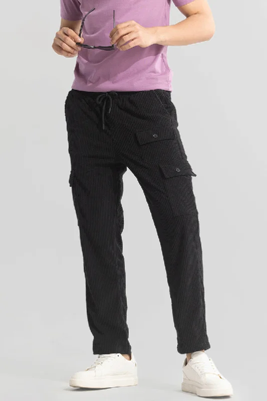Huge Discounts Urban Cord Black Corduroy Cargo Pant