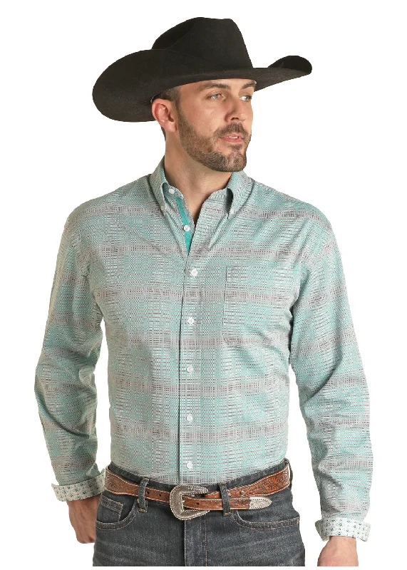 Weekend Specials to Celebrate PANHANDLE SLIM TURQUOISE PLAID LONG SLEEVE SHIRT