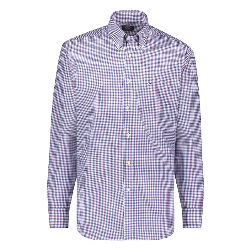 Lowest Price PAUL&SHARK Mini Check Shirt NAVY/RED/WHITE