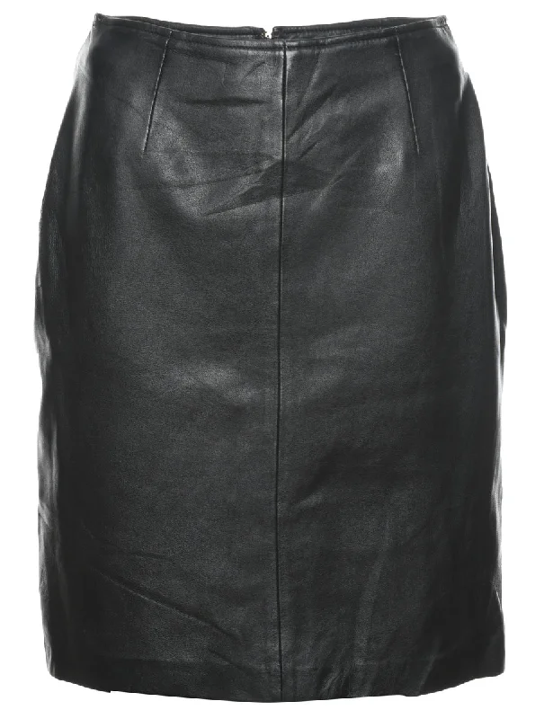 Super Bargain Black Pencil Shape Leather Skirt - M