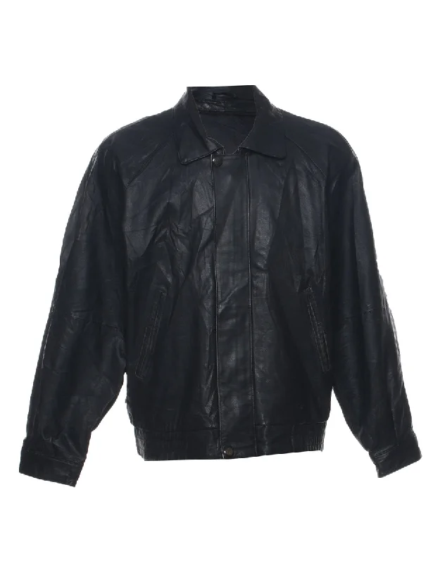 Deal Alert Black Leather Jacket - XL